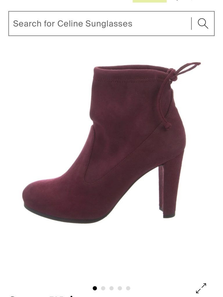 Stuart Weitzman Burgundy Suede Ankle Boot Heels Sz 7.5